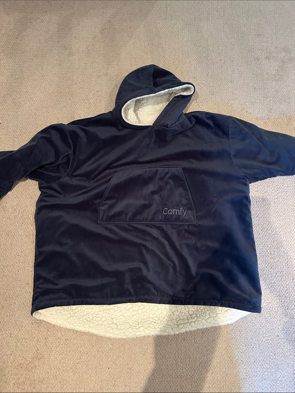 Comfy Plush-Lined Navy Hooded Kids Coat